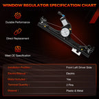 Front Left Power Window Regulator w/ Motor Assy for Fiat 500 (2012–2019) 751-648