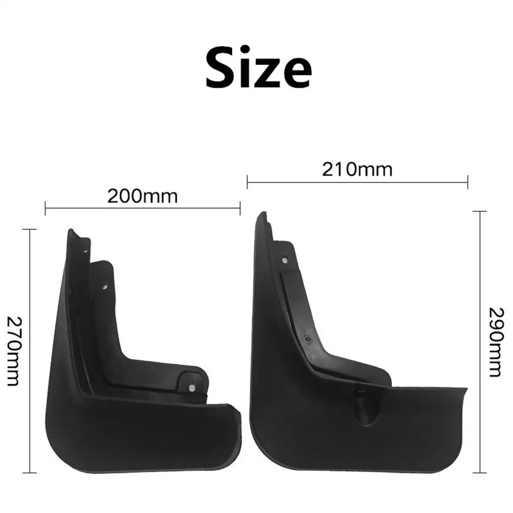 4Pcs Black Plastic Mudguards Splash Guards for Tiggo 8 (2018-2020)