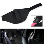 2X Black JDM Leather Bucket Seat Belt Guide Holder Protector