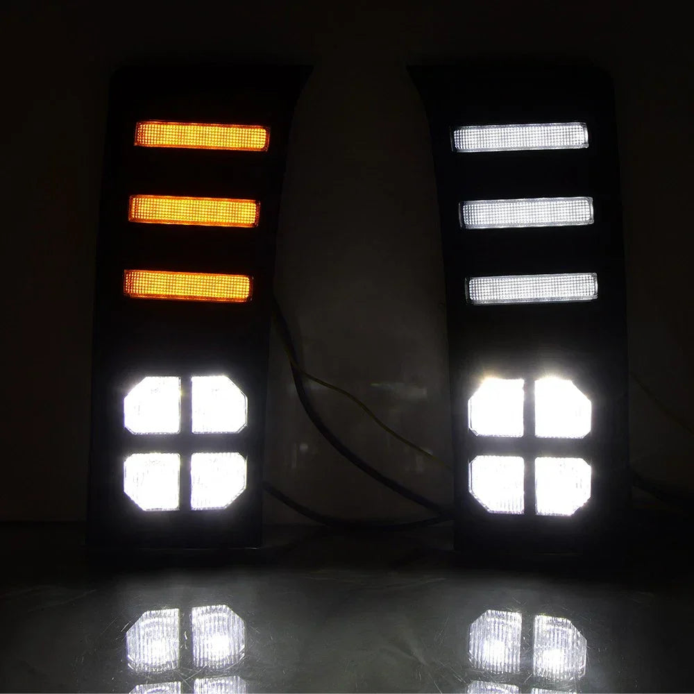 White LED 4-Eye DRL w Turn Signals for Toyota Tundra (2022–2023)