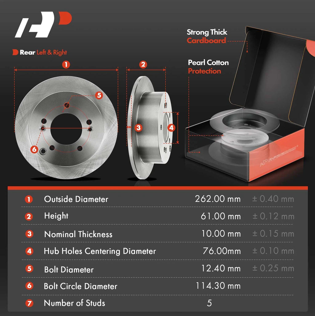 Disc Brake Rotor, Pad & Calipers Set for Hyundai Sonata & Kia