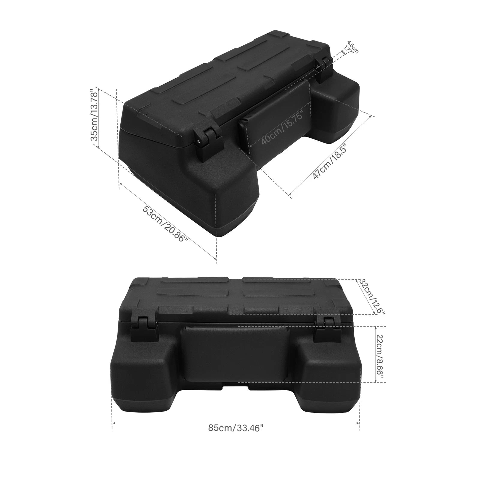 Cargo Storage Trunk Box for ATV (Black)