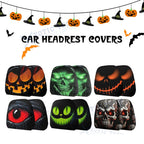 Universal Fit Front Seat Halloween Scary Personalized Mask Head Rest Covers for Car (—–—)