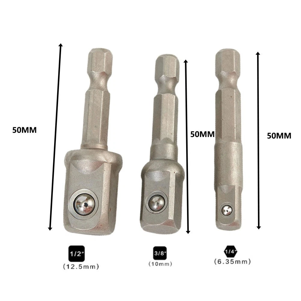 Socket Bit Adapter 50mm Chrome Vanadium Steel for Universal Use