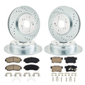 Front & Rear Drilled Rotors and Ceramic Brake Pads for 2012-2016 Honda CR-V 2.4L