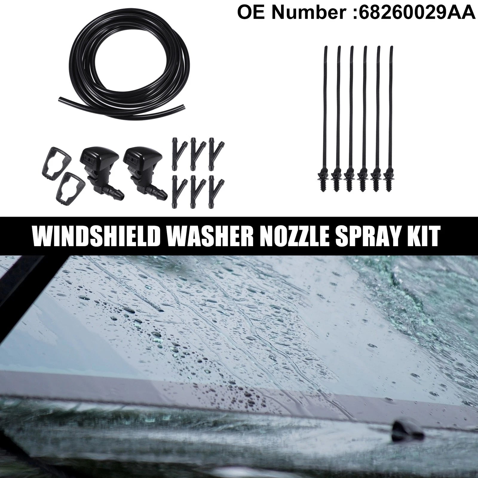 Set of 2 Windshield Washer Nozzles for Chrysler 300 (2005–2010) No. 68260029AA