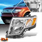 Left Side Headlight Lamp for Ford Edge (2007–2010) - Chrome, Amber Corner