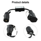 7Way Plug European 13Pin Round Trailer Light-Converter for US Vehicle