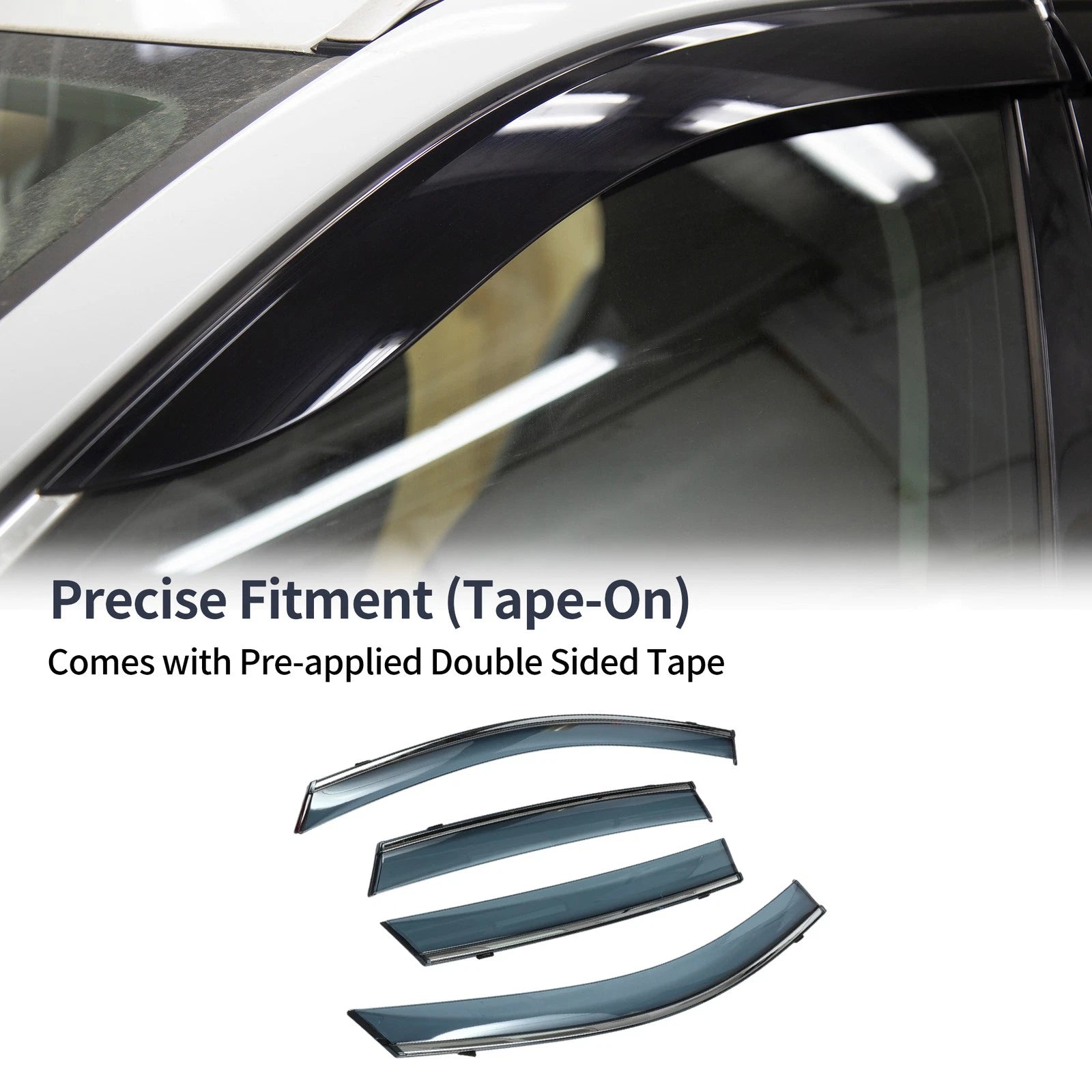 Set of 4 Window Deflectors for Ford Escape (2020–2024) Side Vent Visors Black