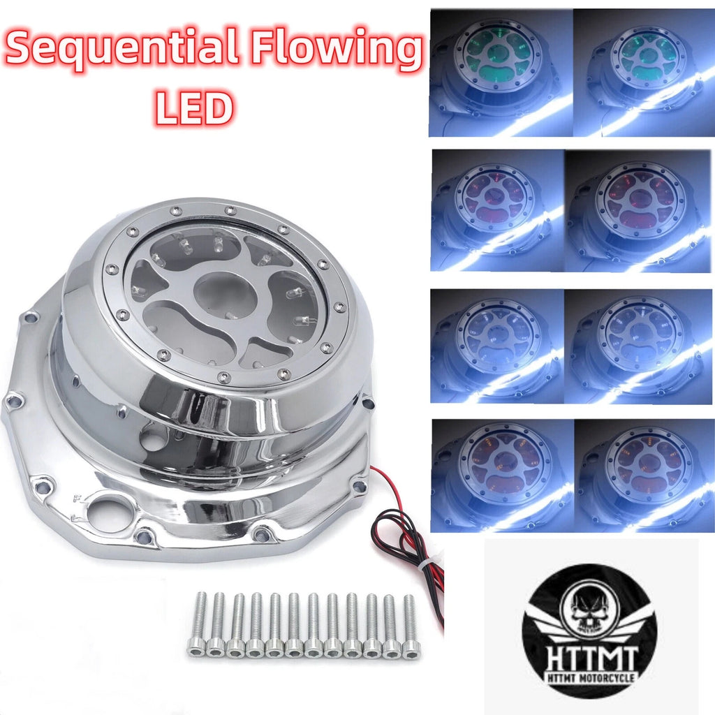 Engine Clutch Cover with Sequential Flowing LED for Suzuki Hayabusa GSX1300R (1999–2022)