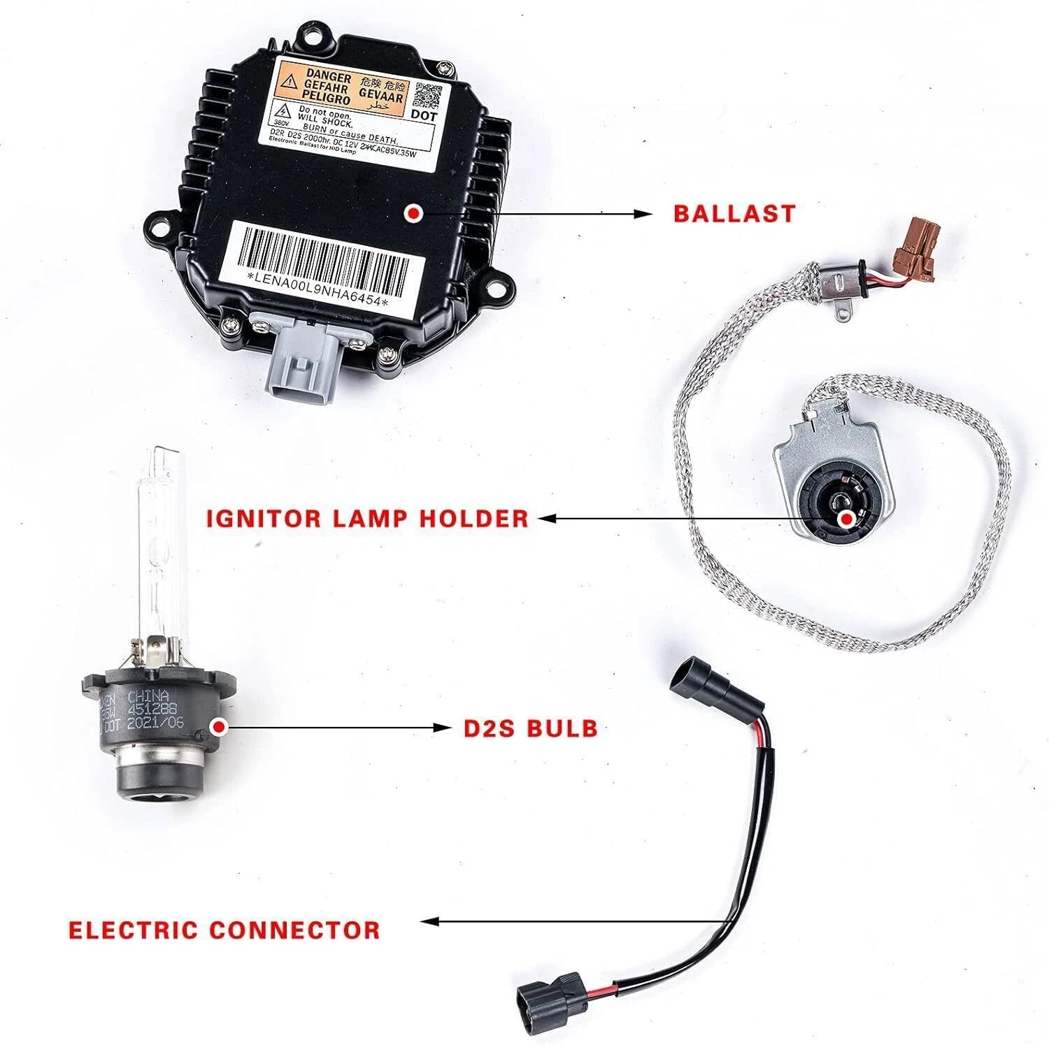 Xenon Ballast Igniter HID D2S Bulb Kit for Infiniti G35 G37 Q40 Q50 (2007–2015)