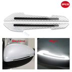 6.1" White Reflective Glow Warning Rearview Mirror Stickers for Cars (Universal)