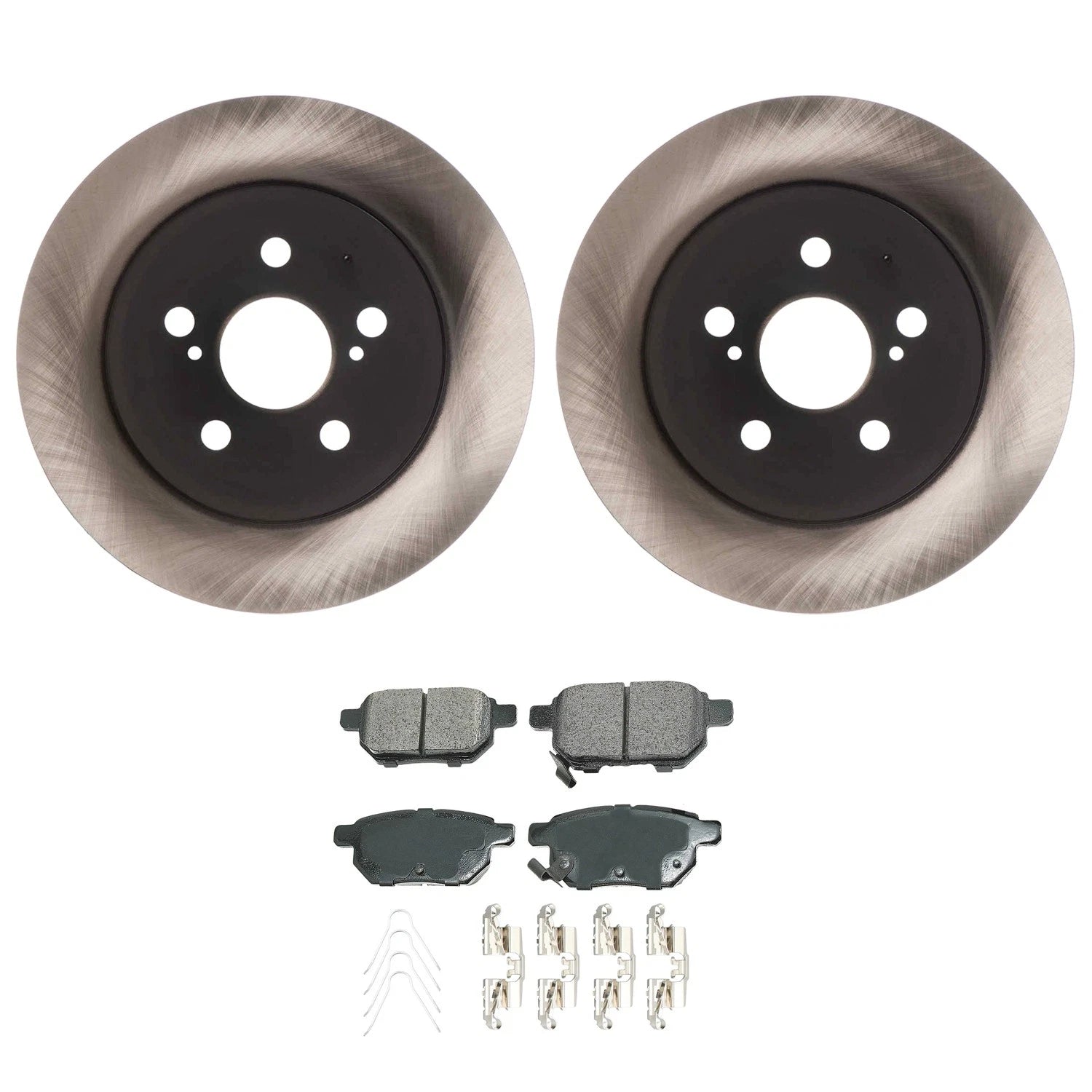 Set of 2 Rear Rotors & Akebono ProACT Ceramic Brake Pads for Lexus CT200h (2011–2017)
