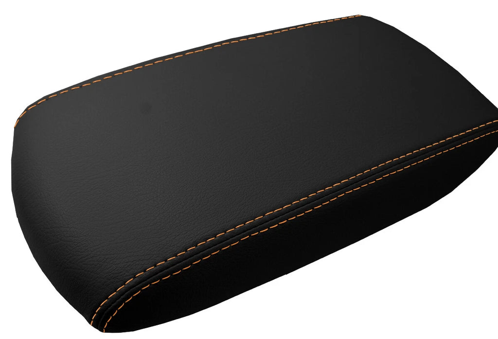 Console Lid Pull Over Cover Leather for Toyota RAV4 (2013–2018) Orange Stitch