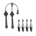 Denso 5mm Wire Set & 4 Double Platinum Spark Plugs for Dodge Mitsubishi L4