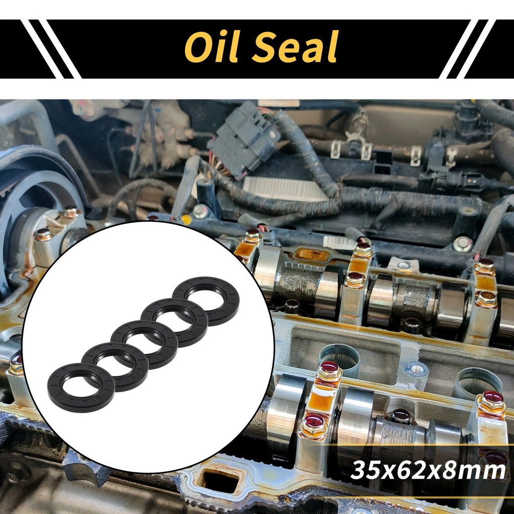 Set of 5 Oil Seal Rotary Shaft Seal NBR Rubber 35x62x8mm