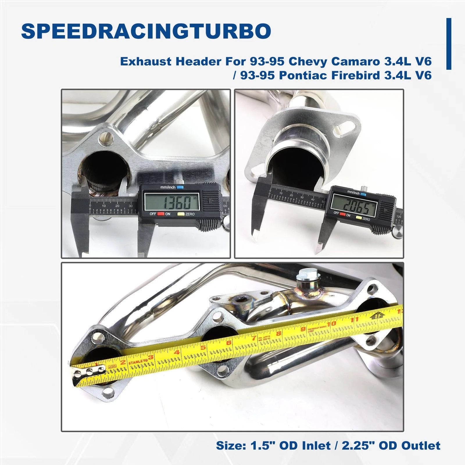 Pair Exhaust Header Manifold for Chevy Camaro/Pontiac Firebird (1993–1995)