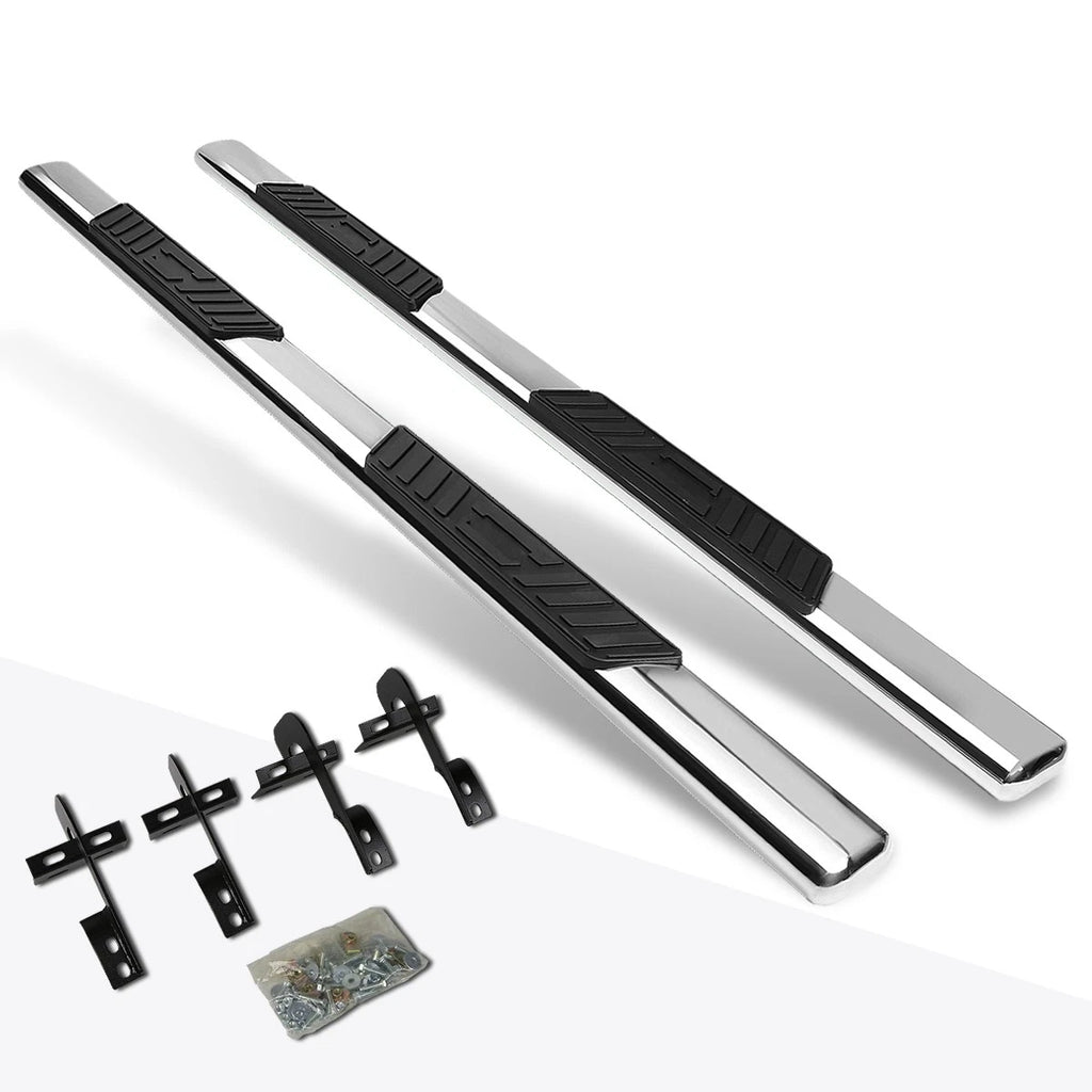 Set of 2 Oval 5" Side Step Nerf Bars for Ford F150 SuperCrew (2004–2008) Chrome