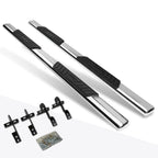 Set of 2 Oval 5" Side Step Nerf Bars for Ford F150 SuperCrew (2004–2008) Chrome