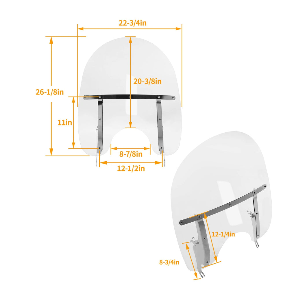 26" Clear Windshield for Harley Softail Fatboy FLS FLST (2000–2017)
