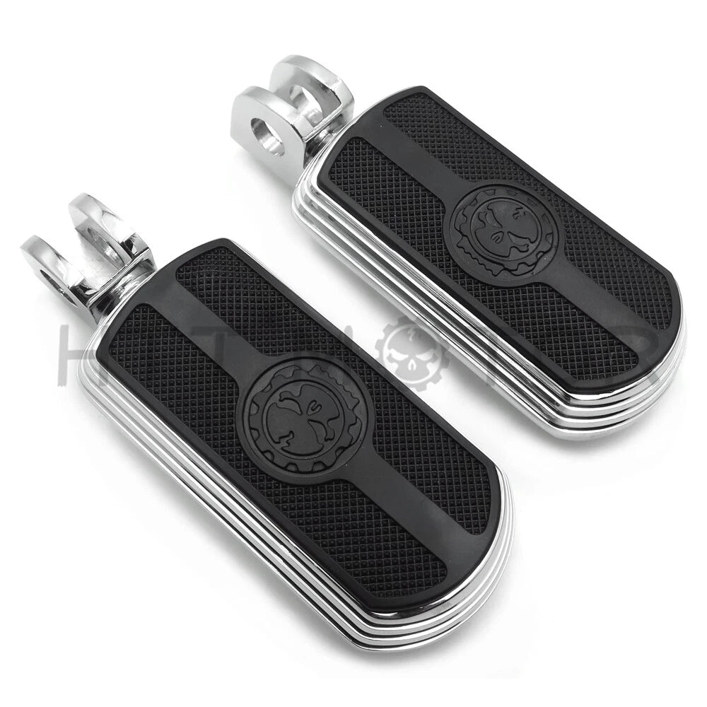 Chrome Skull Rubber Footpeg for Kawasaki ZX-6R ZX-14R (2000–2016)