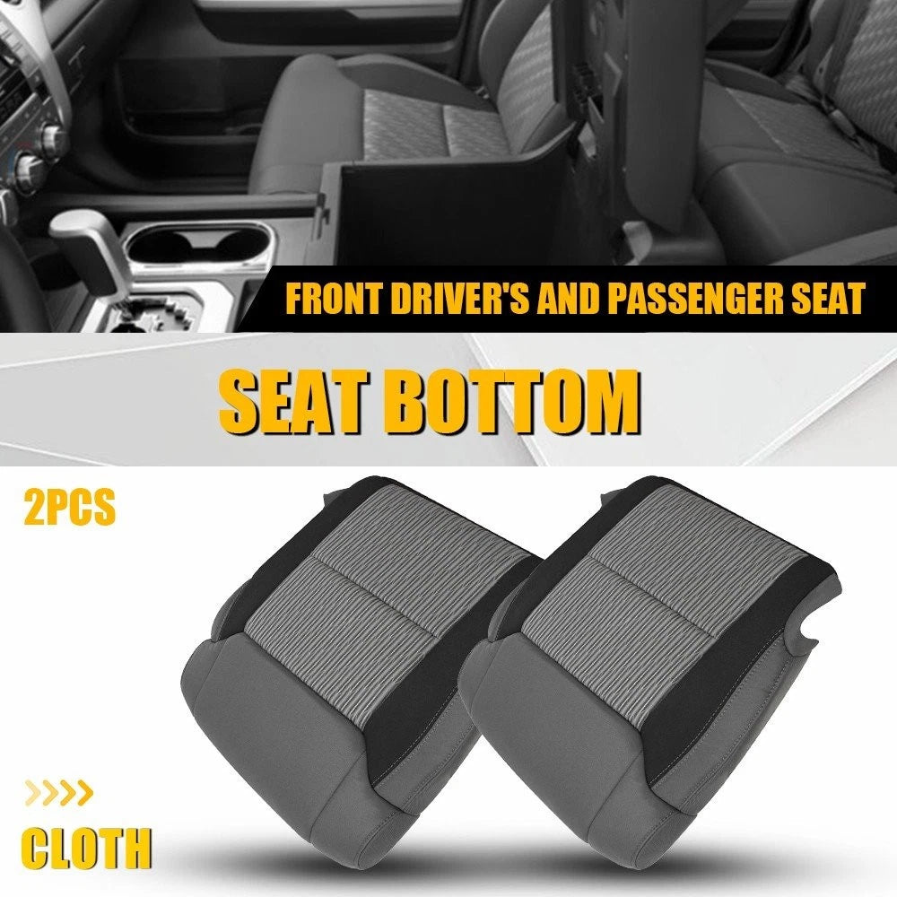 2X Bottom Seat Cover for Toyota Tundra (2014–2021) Gray & Black Cloth
