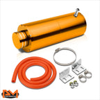 Coolant Recovery Overflow Tank for Universal (8.5" x 3", Anodized Aluminum, Orange)