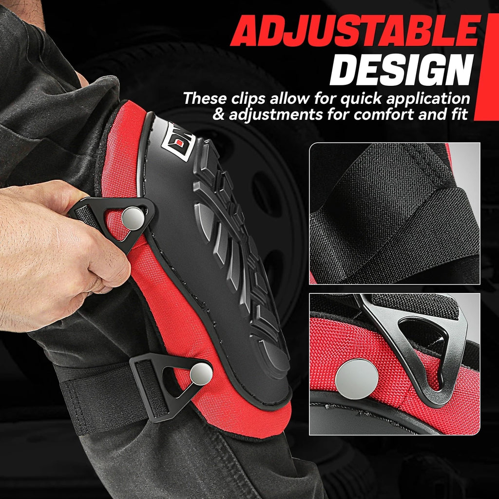 Pair Hard Shell Knee Pads with Adjustment Straps for Work Protection