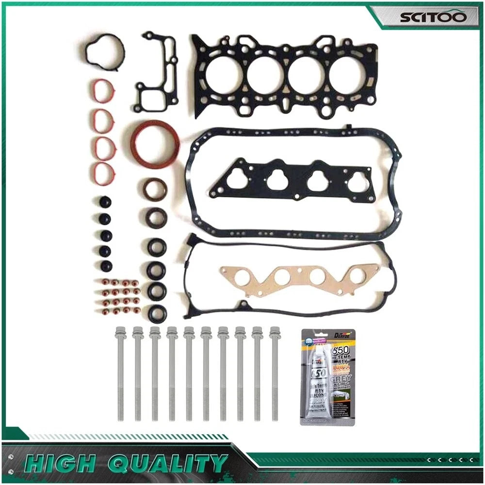 Set of 10 Head Gasket Bolts for Honda Civic Vtec EX HX (2001–2005) D17A2 D17A6 SOHC