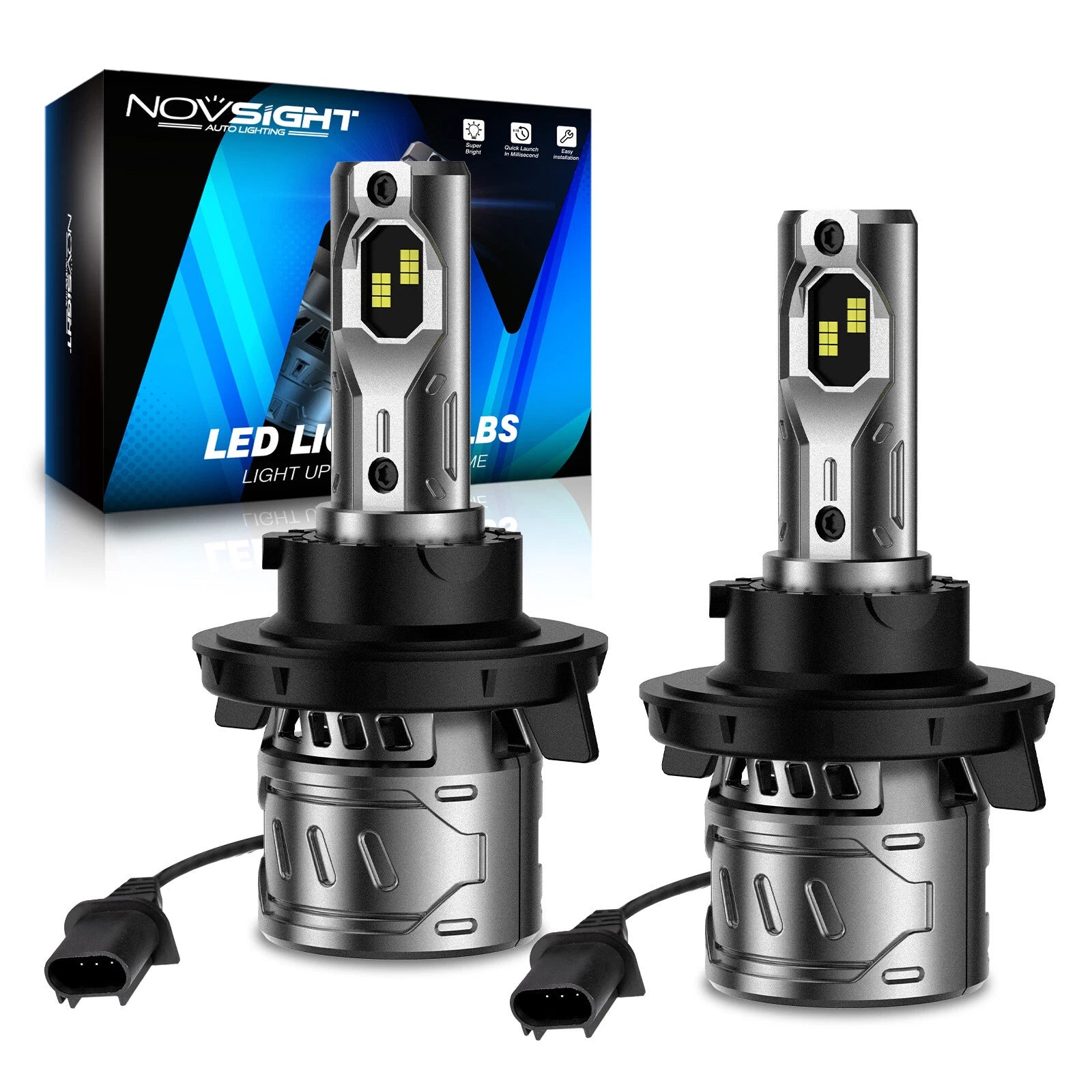 2X H13/9008 LED Headlight Bulbs for 6500K White