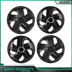 Set of 4 Snap On 15" Black Wheel Covers Hub Caps for R15 Tire & Rim
