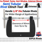 Pinball Tonka Vent Window Riveter Tool Kit 1/8" Semitubular Rivets