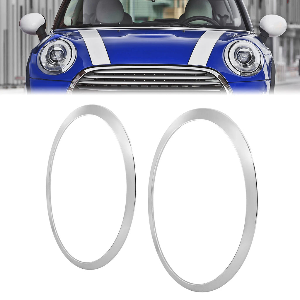 Set of 2 Chrome Headlight Ring Bezel Covers for Mini Cooper S F55 F56 F57 (2014–2021)