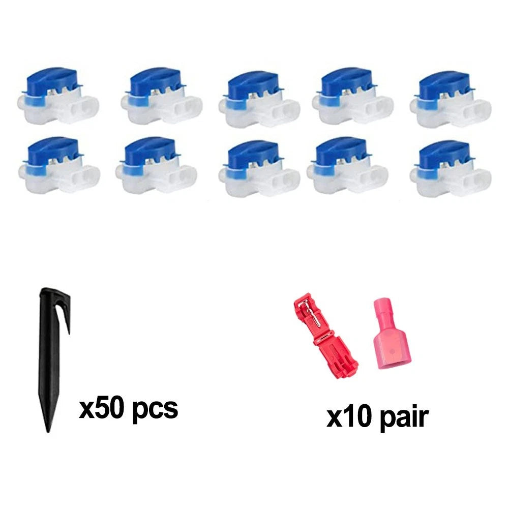Set of 50 Boundary Cables with 10 Connectors & 10 Terminals for Lawn Mower