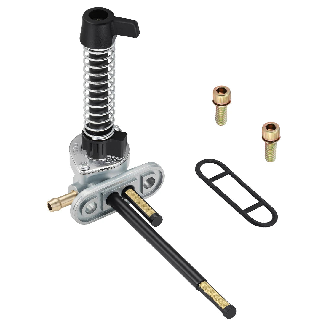 Aluminum Fuel Valve Petcock + Lever Extension Kit for Polaris Big Boss 250 300 (1990–1998)