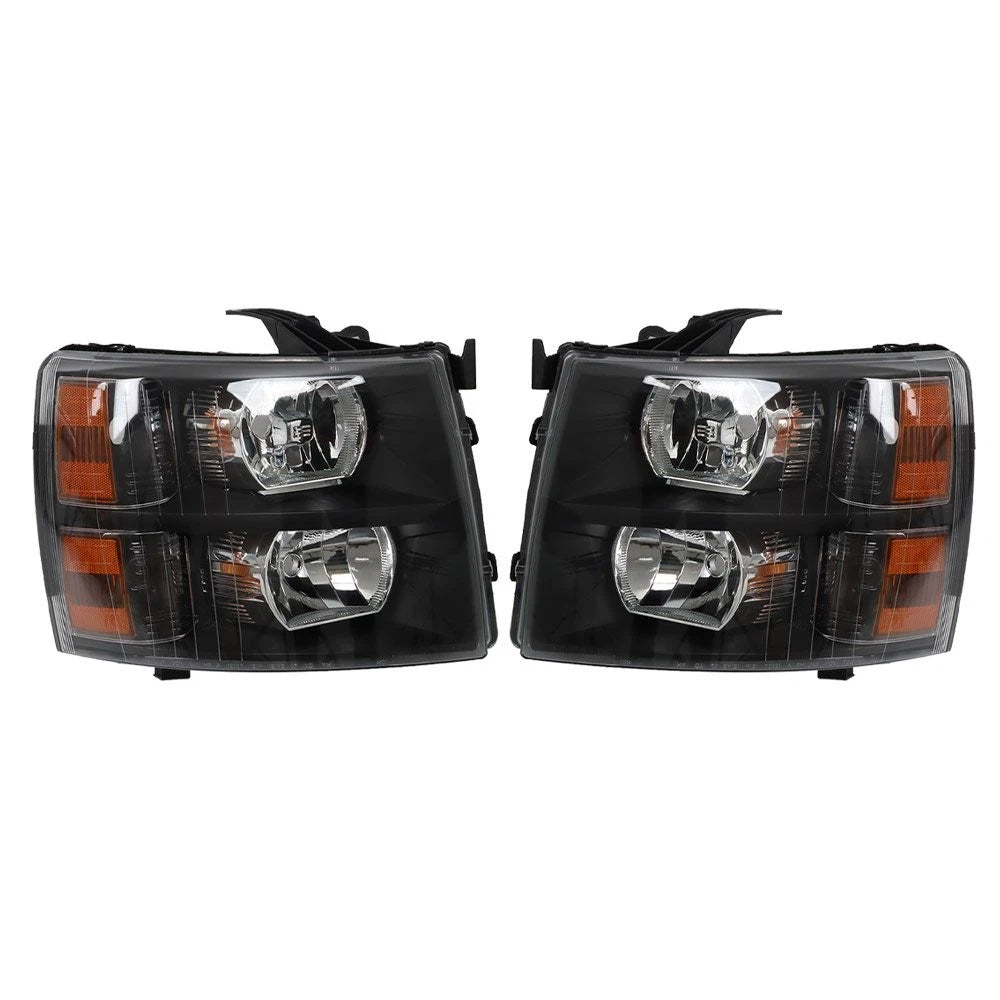 Set of 2 Halogen Headlights for Chevy Silverado 1500/2500/3500HD (2007-2014)
