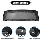 Front Grille Assembly with Rivet for Dodge Ram 1500 (2011–2012) Gloss Black