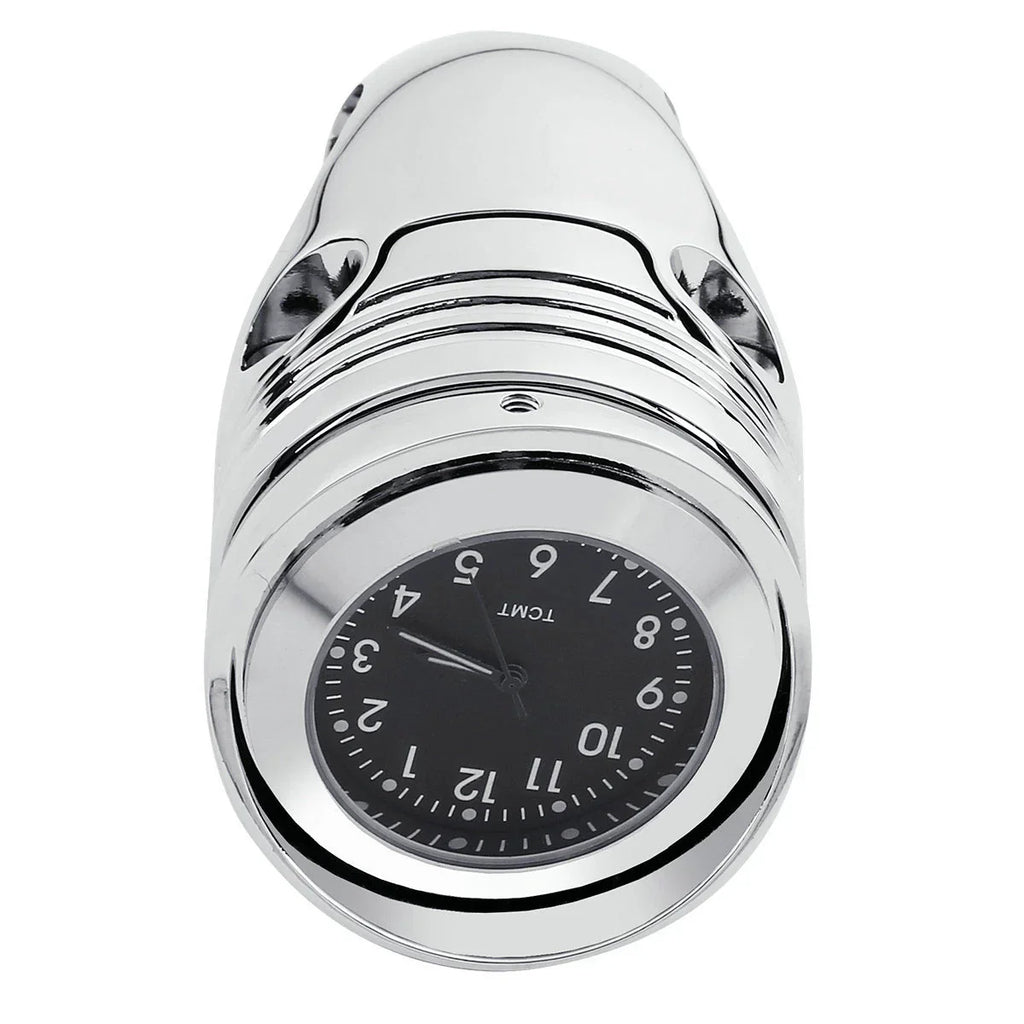 Chrome 1 1/4" Handlebar Mount Clamp Clock for Harley Dyna Chopper