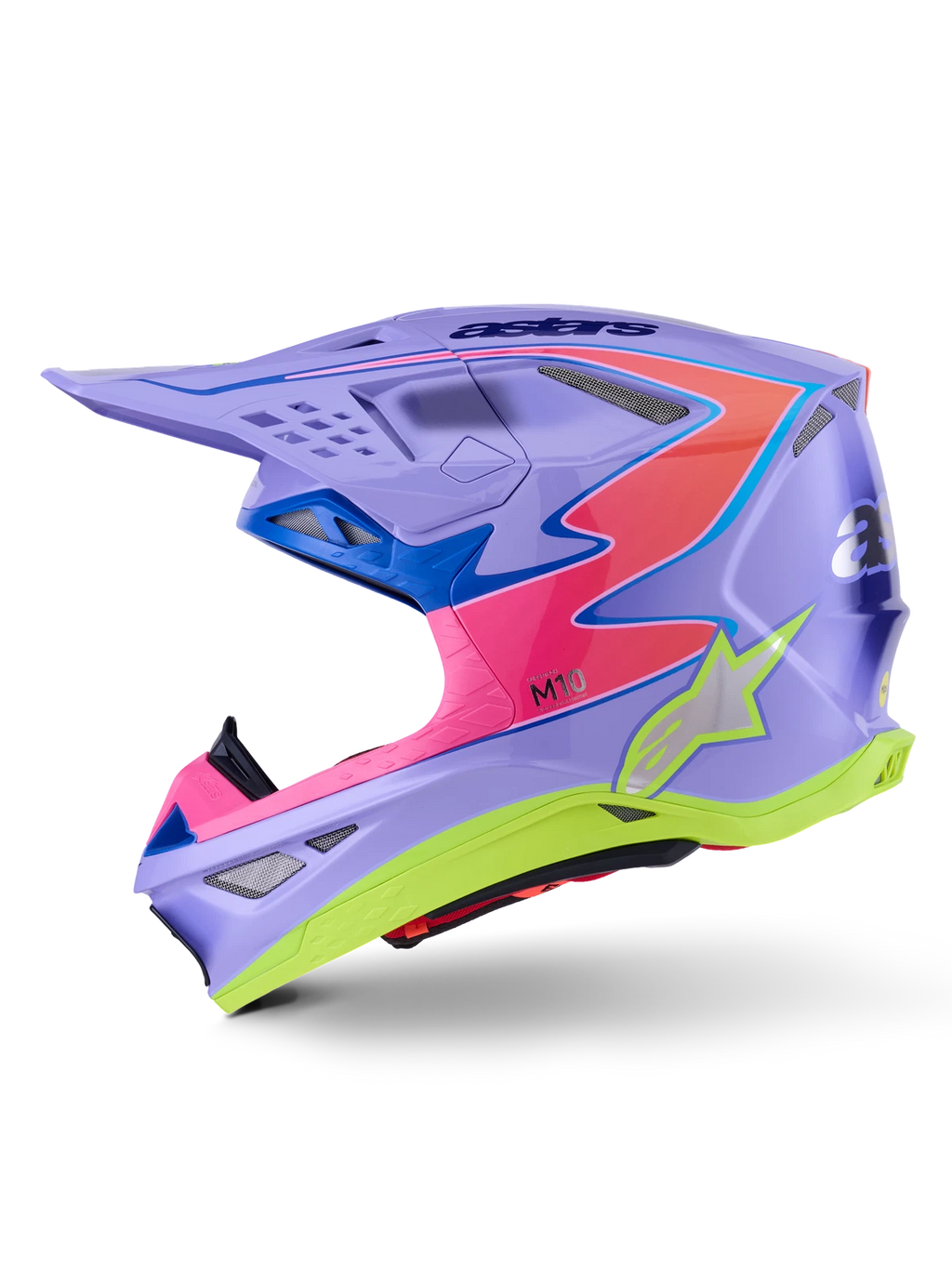 S-M10 Offroad Helmet for Alpinestars (Large, Purple Pink Yellow Fluo)