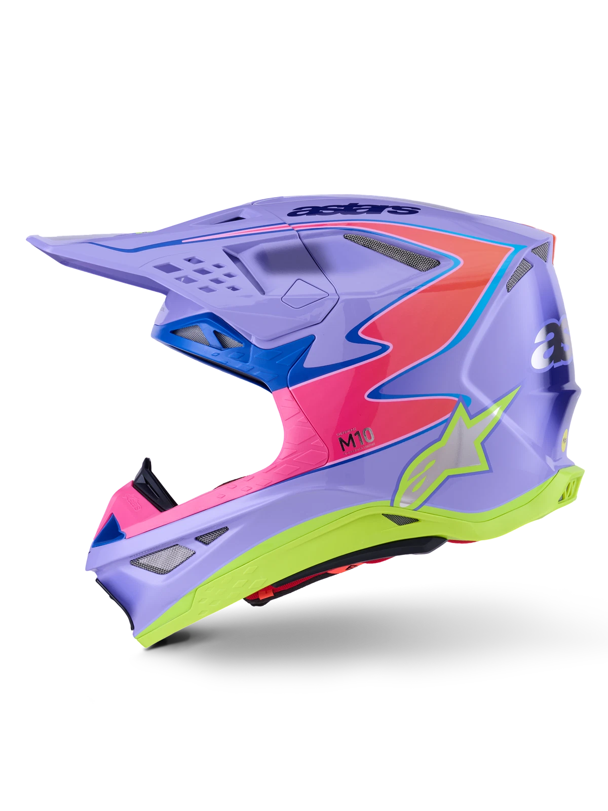 S-M10 Offroad Helmet for Alpinestars (Large, Purple Pink Yellow Fluo)