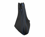 Leather Automatic Shift Boot Cover for Volvo XC90 (2003–2014) Black Blue Stitch