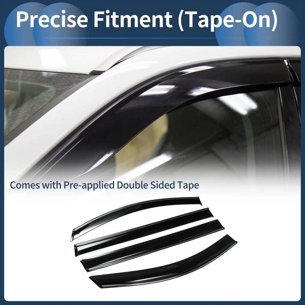 Set of 4 Window Deflectors for Toyota Sienna (2011) - Black Vent Visors