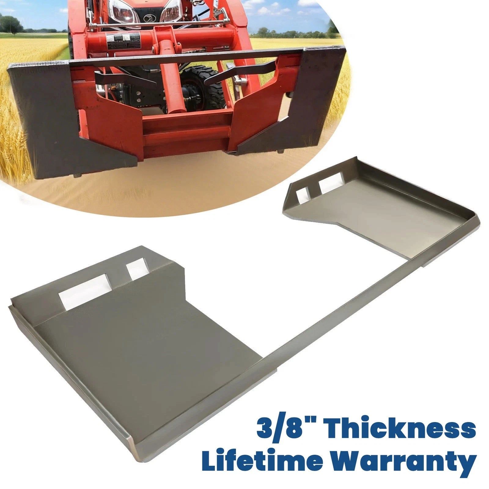 Quick Tach Attachment Mount Plate for Kubota Bobcat Skid Steer (3/8")
