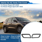 2X Air Condition Outlet Vent Trim Cover Frame for Nissan Rogue (2014–2020) Black