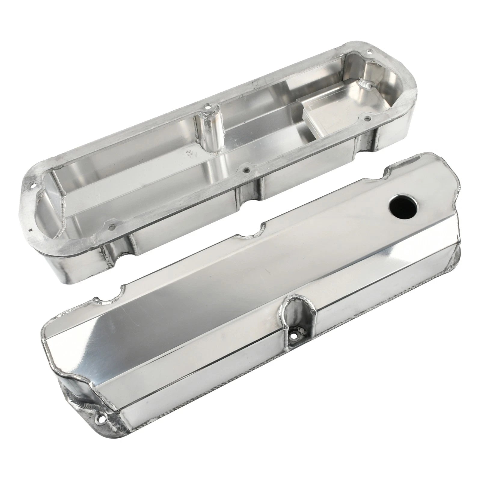 SBF Valve Covers Fabricated Polished Aluminum Short Bolt for Ford 289 302 351W (1962–1995)