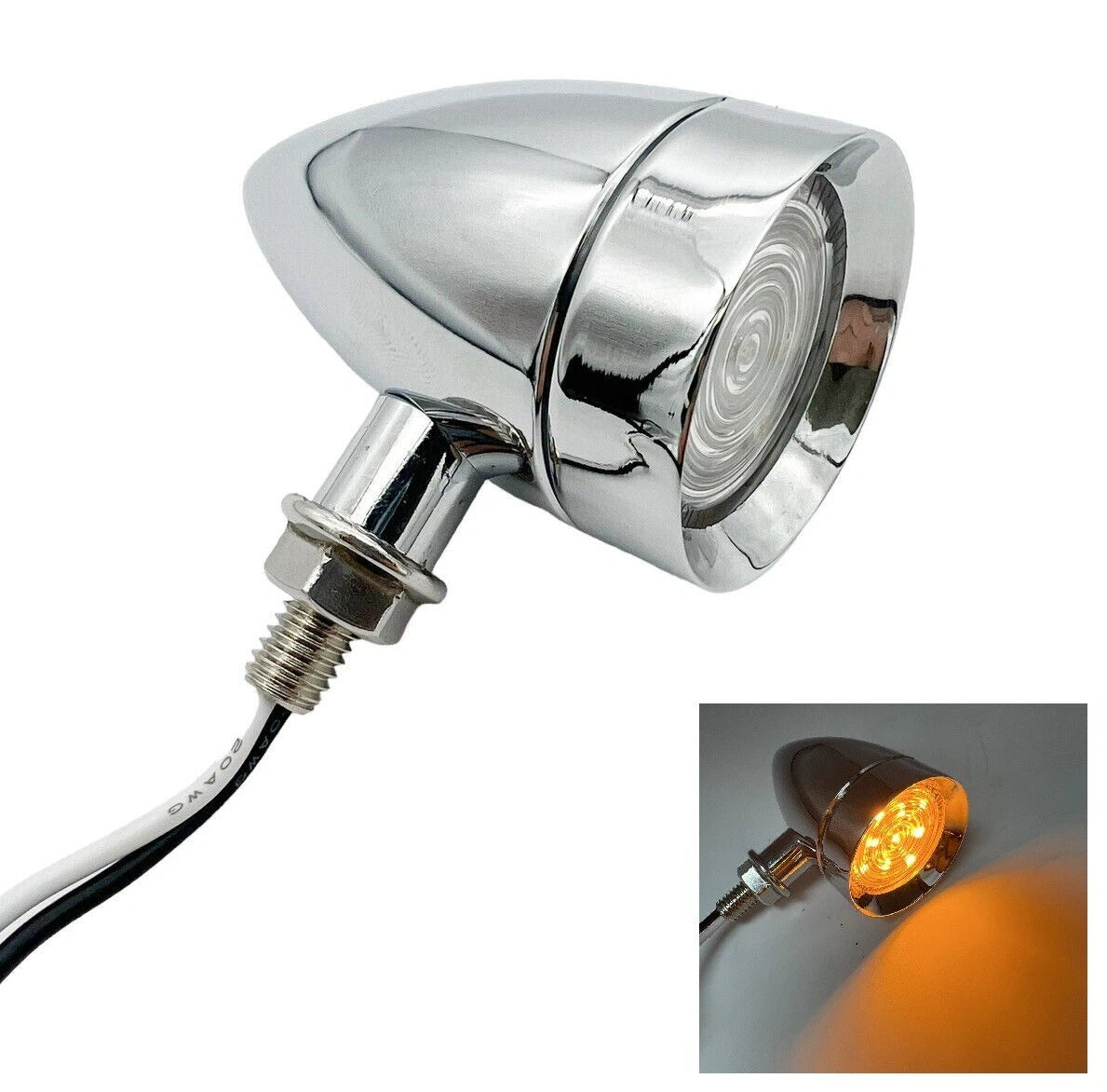 Mini Bullet LED Light Chrome Amber Clear Lens Replacement for Honda Motorcycle (2000–2010)