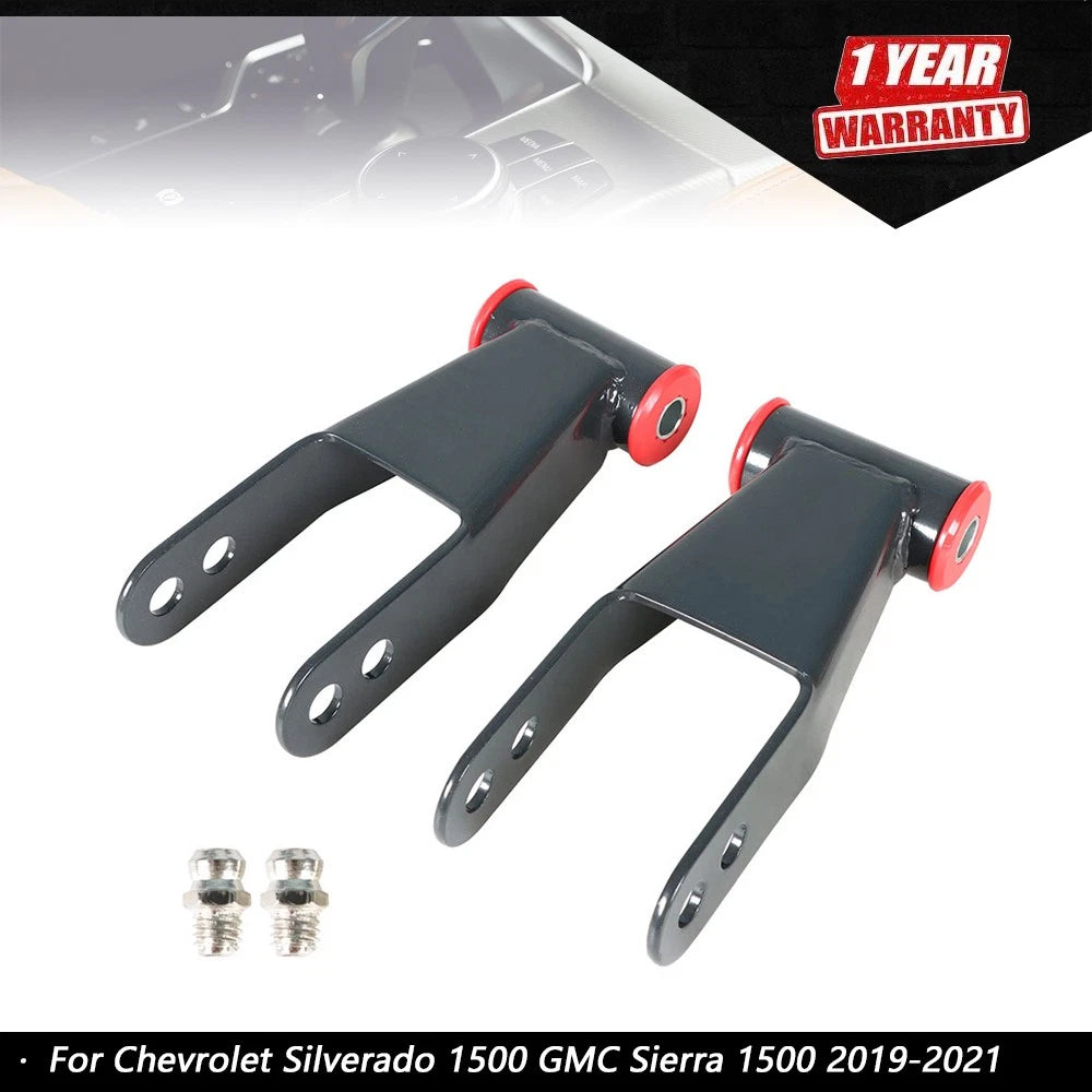 2" Rear Drop Shackles Kit for Chevrolet Silverado 1500 GMC Sierra 1500 (2019–2021)