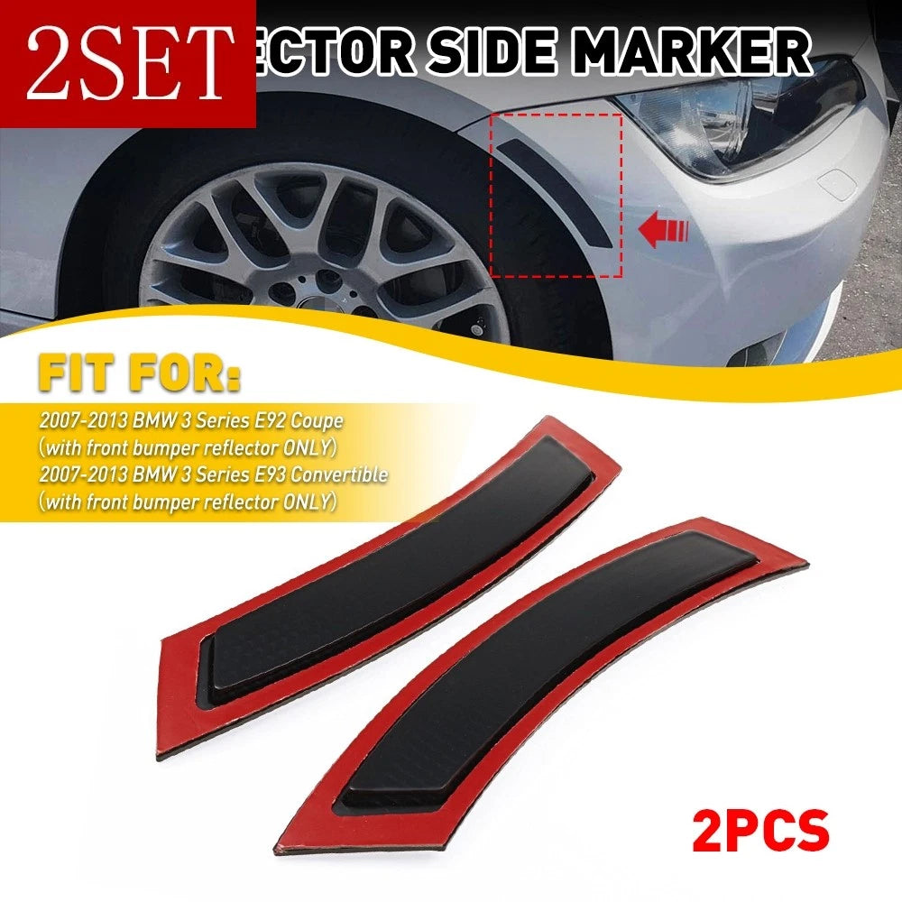 Set of 2 Front Bumper Reflectors for BMW E92 E93 328i (2007–2013) - Smoke