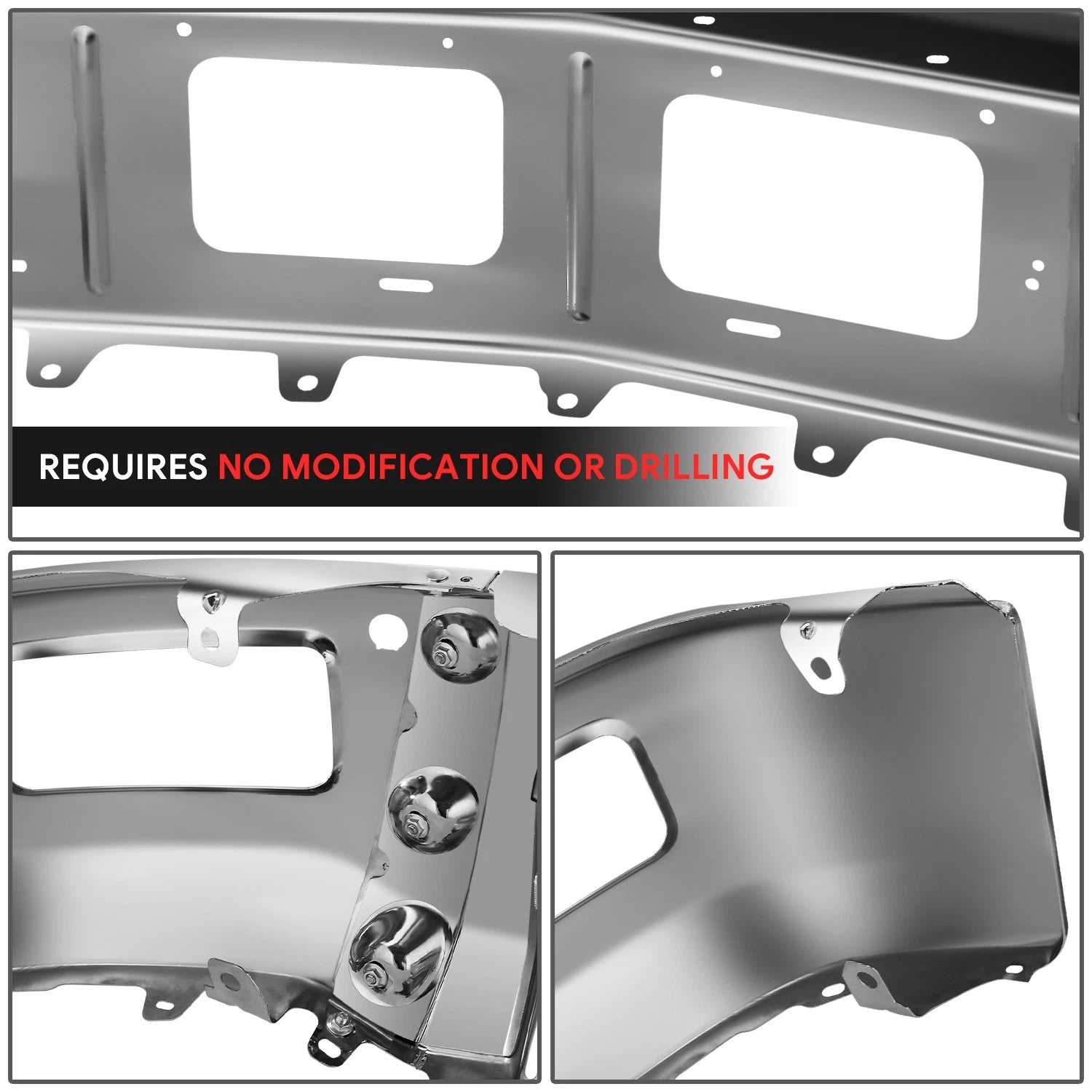 Front Bumper Face Bar with Fog Lamps & Parking Chrome for Chevy Silverado 1500 (2014–2015)