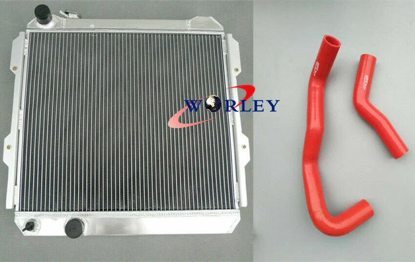 Aluminum Radiator & Silicone Hose for Toyota Hilux LN60 LN61 (1983-1997)